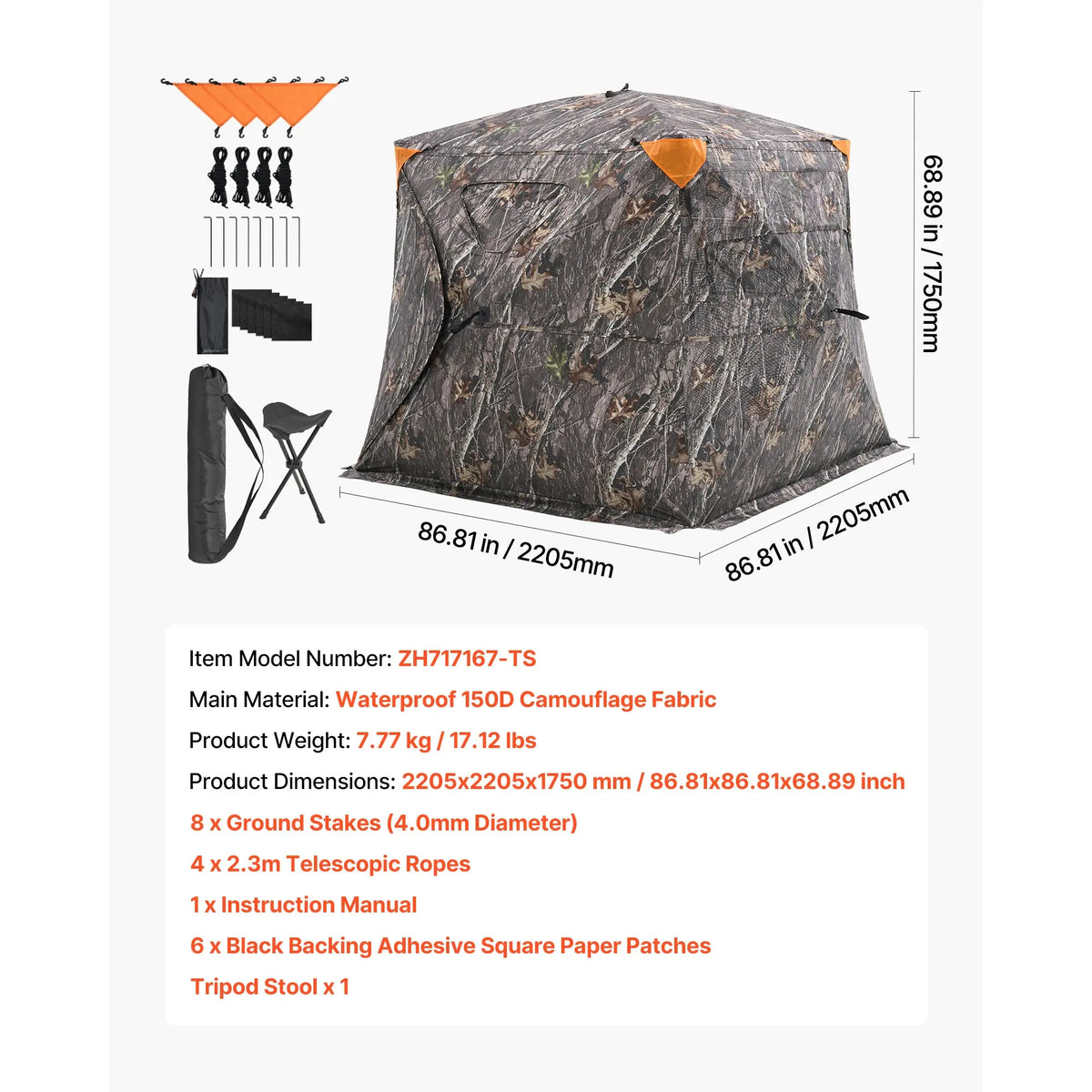 Portable See Through Hunting Blind With Multi Angle Viewing