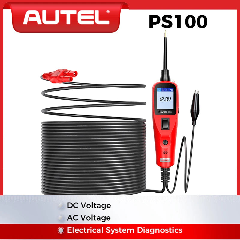 Autel PowerScan PS100 Circuit Tester Universal 12V 24V Automotive Power Circuit Probe Kit AC/DC/Continuity/Probe/Signal Test