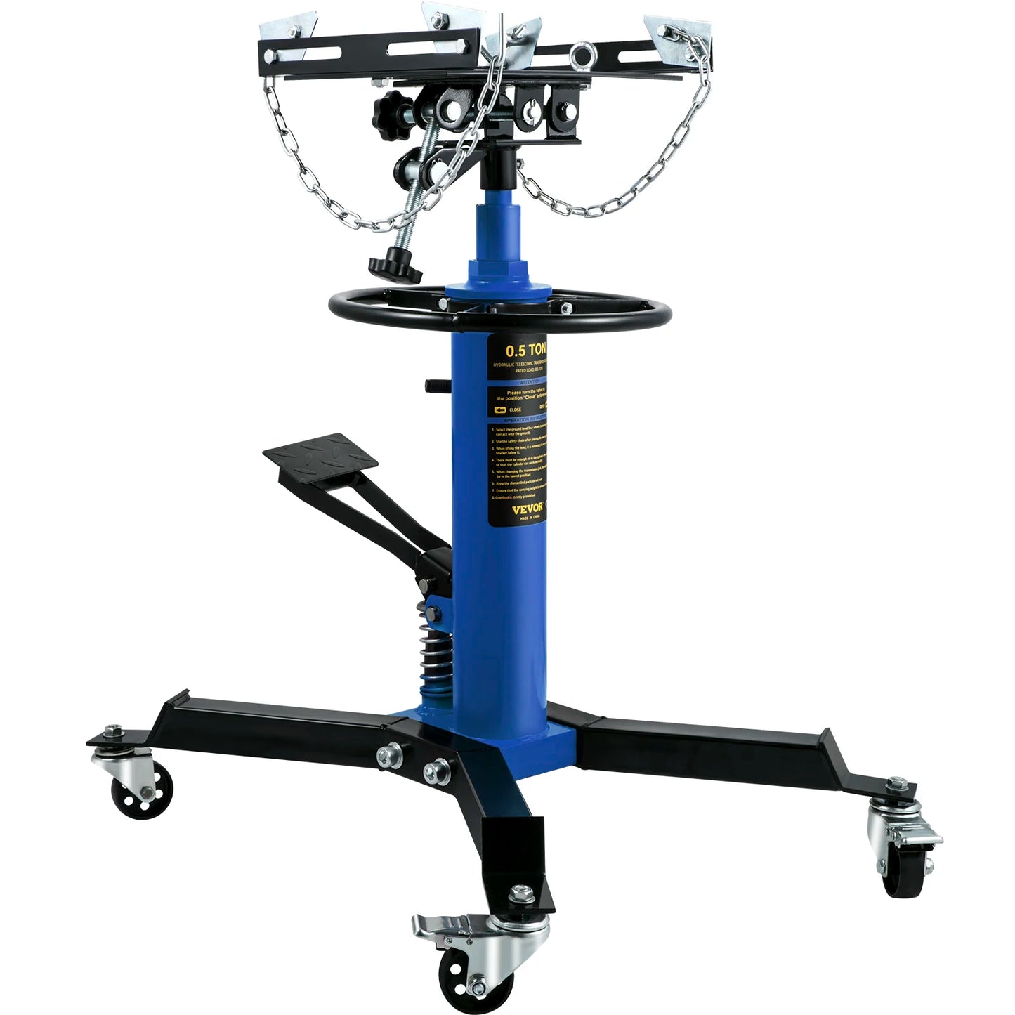SucceBuy Car Lift Jack Hydraulic Telescopic Transmission Jack Floor Jack Stand with Foot Pedal Swivel Wheel Garage Lift Hoist