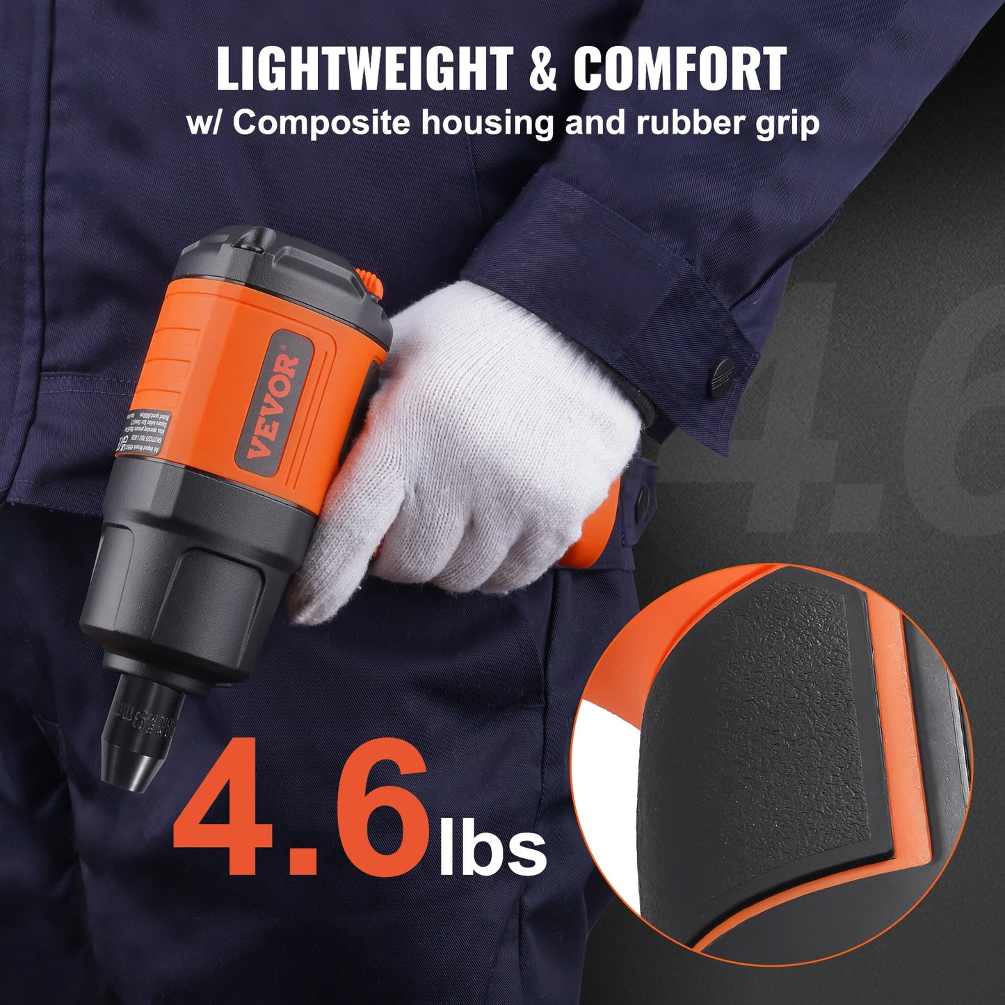 SucceBuy Lightweight 4.6 lb Design Pneumatic Impact Gun with 11-PCS 1/2-Inch Drive CR-V Steel Impact Socket Set & Carrying Case