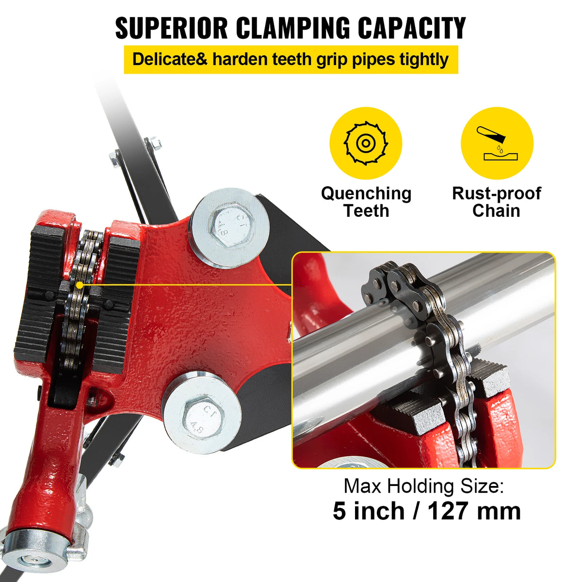 SucceBuy Portable Steel Pipe Chain Vise With Folding Tripod Stand