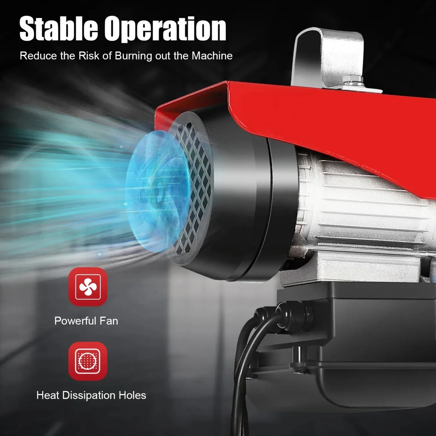 200kg (440LBS) Electric Hoist Winch with Remote Control - 110V Engine Crane for Garage, Workshop Lifting