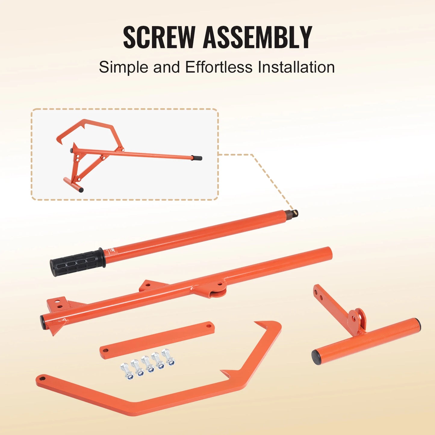 SucceBuy Timberjack 46.5 in Heavy Duty Steel Log Roller with Adjustable Cant Hook Logging Tools for Logs Ups to 25" Dia Logs