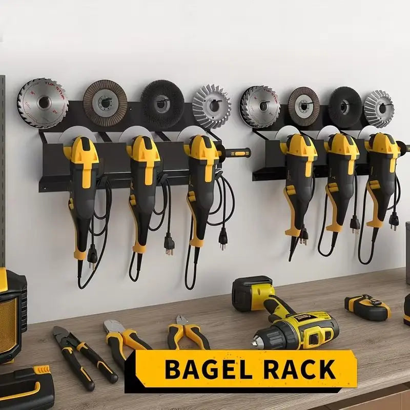 Wall Mounted Angle Grinder Tool Holder And Storage Rack