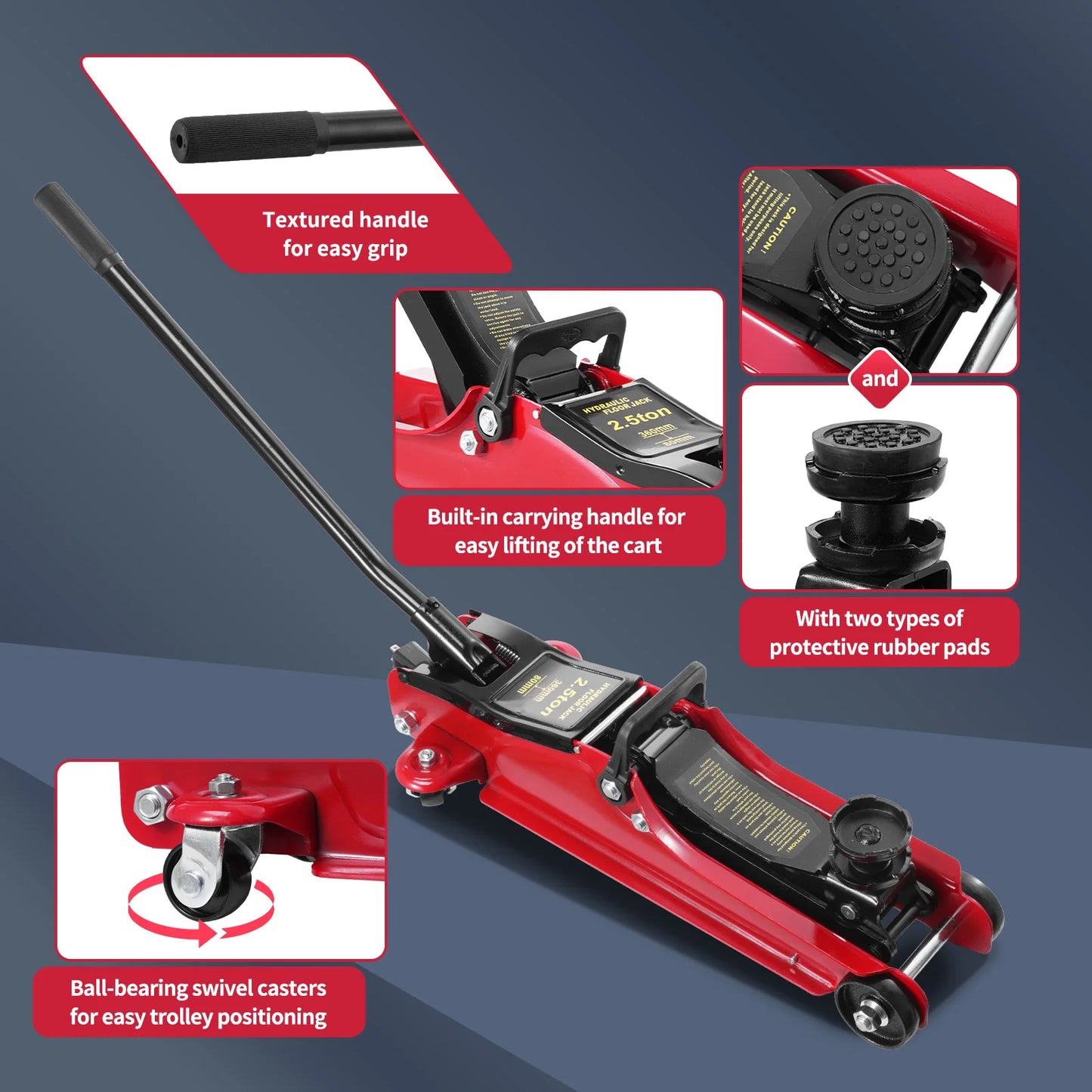 Steel Floor Jacks 5500lbs Car Trolley Jacks Hydraulic Jacks For Car And Lorry Repairs