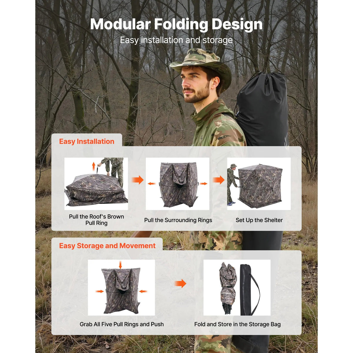 SucceBuy See Through Hunting Blind With Silent Door And Window
