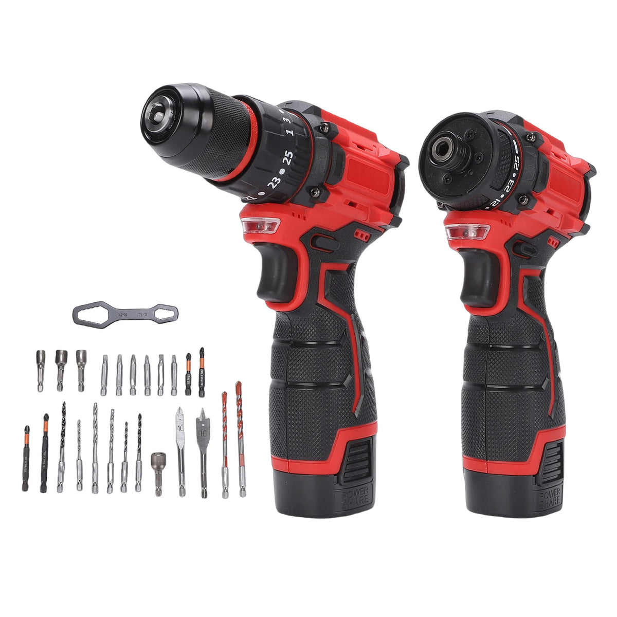 Meterk Brushless Cordless Drill Driver Kit With Three Batteries