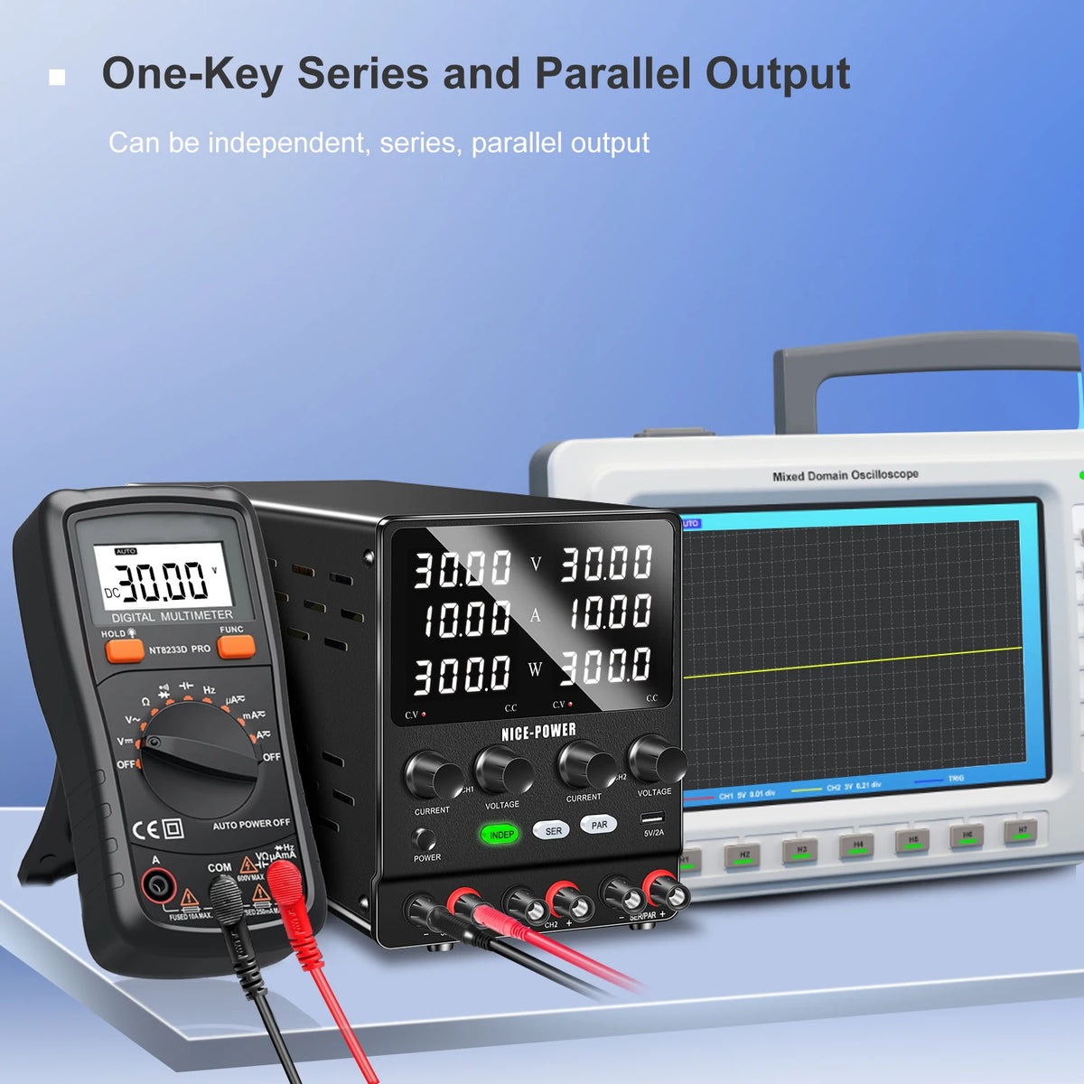 Nice-Power Dual Channel Adjustable Bench DC Power Supply