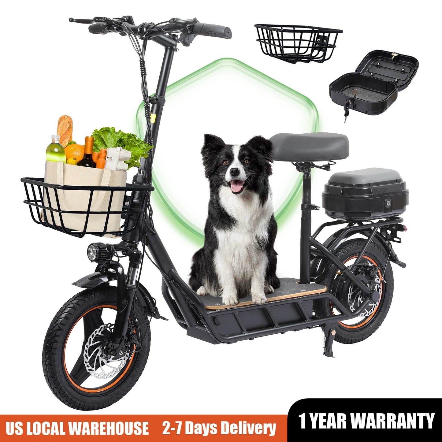 750W Motor 48V 18Ah Battery Electric Scooter for Adults Load 330Lbs Commuter Scooter with Box Urban commuting electric bicycles