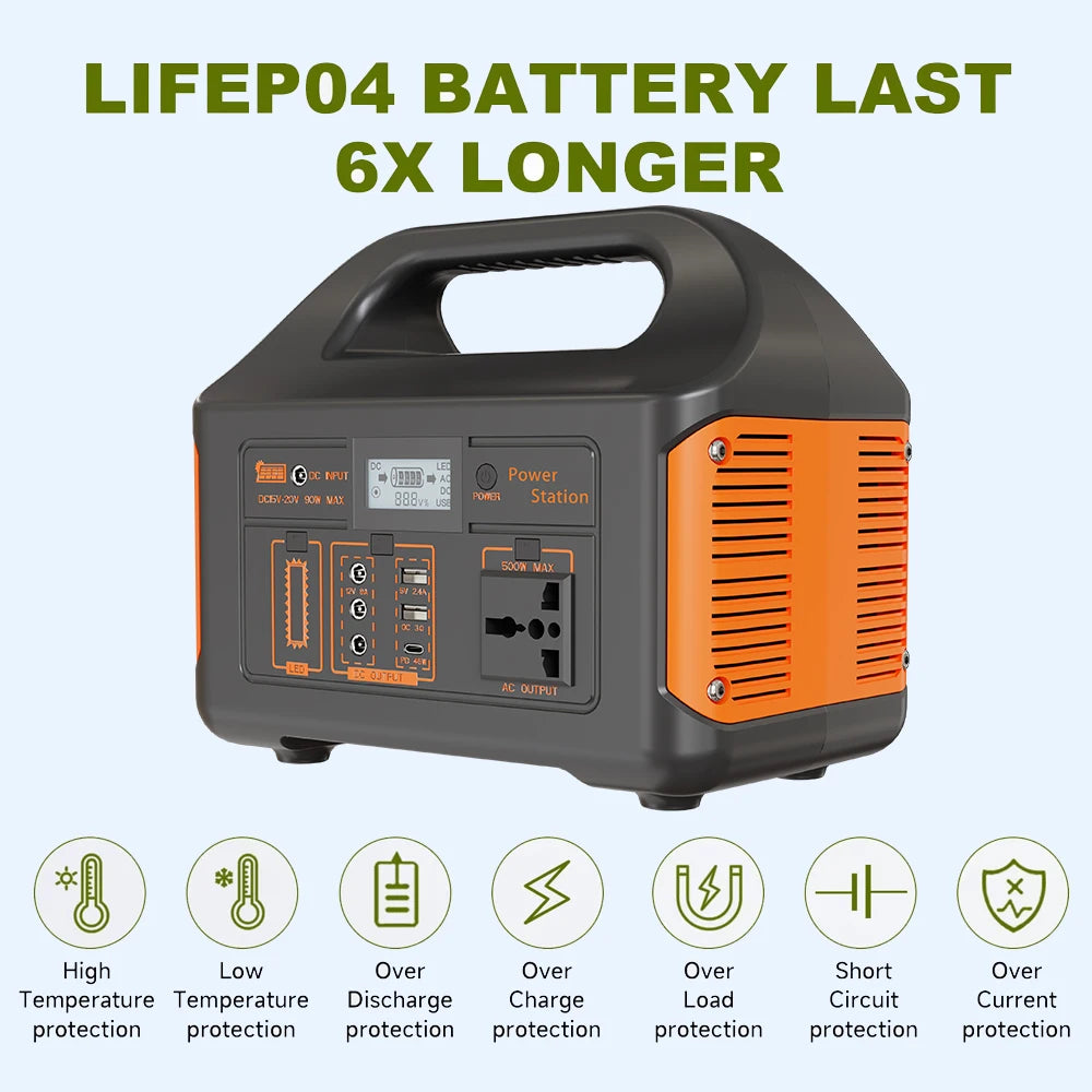 Gaiaray 300W Power Bank Large Capacity 230WH Outdoor Mobile Power Supply Fast Charging 12.8V LifePO4 Battery Charging Dual-Purpose Lithium Battery Household Portable Fishing Tool Outdoor Support UPS with LED Light