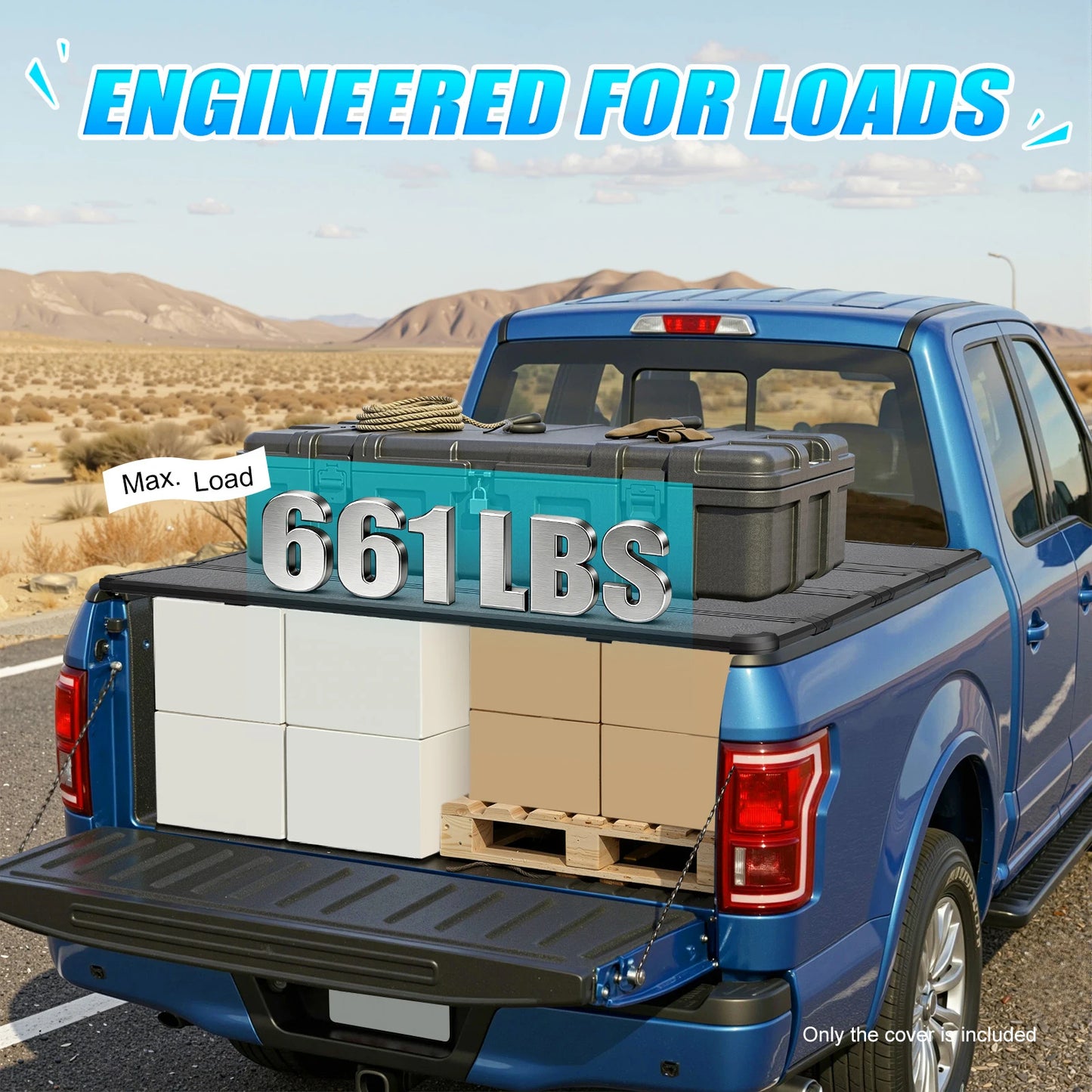 Tonneau Cover, Truck Bed Tonneau Cover, Ford F150 Tonneau Cover, Quad Fold Hard Folding, 5.5ft Bed, 67 inch, Aluminum, Black, Waterproof, UV Resistant, Fit for Ford F-150 2015 2016 2017 2018 2019 2020 2021 2022 2023 2024 2025
