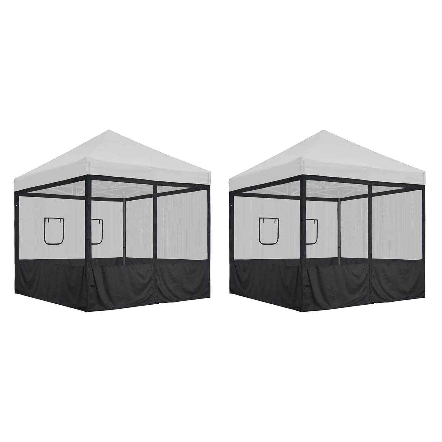 Pop Up Canopy Half Mesh Sidewall with Window 10x10Ft for Food Booth Commercial Vendor Shelter Mesh Enclosures, 4pcs, Customized