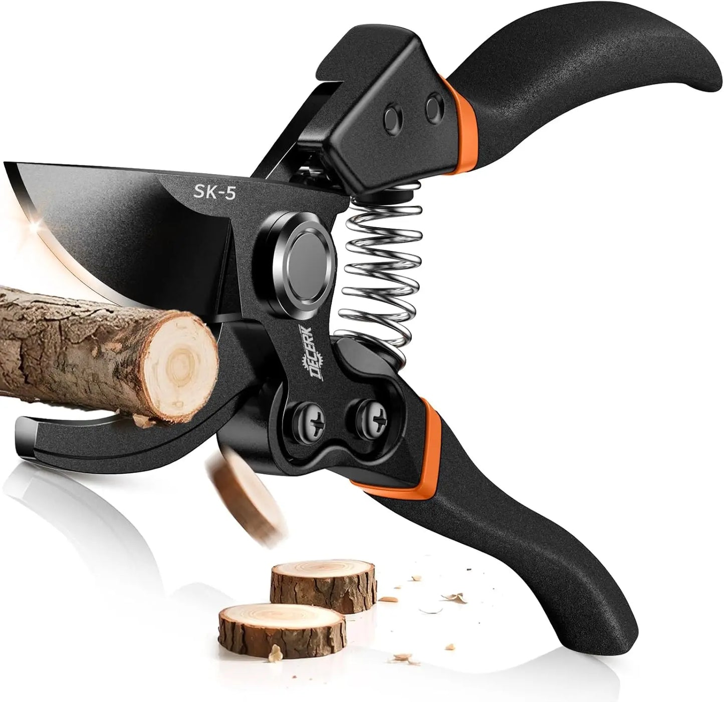 Professional Pruning Shears - Cuts 4X Easier with Ultra Sharp Japanese Steel Titanium Blade, Arthritis Friendly Garden Scissors