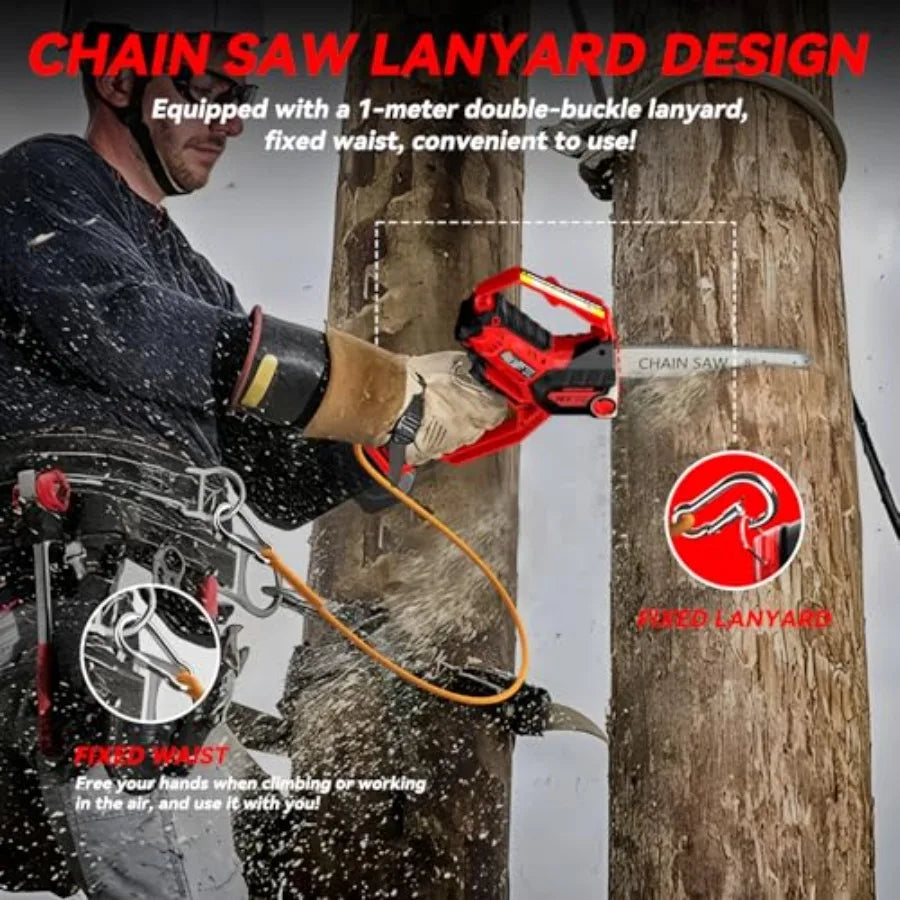 Mini Chainsaw for Miwaukee M18 Battery 8-Inch and 6-Inch 2-IN-1 Cordless Electric Chain saw with Brushless Motor and Auto-Oiler