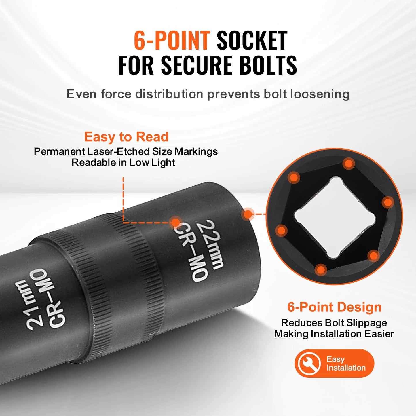 SucceBuy Lug Nut Impact Socket Set 1/2 in Drive Metric SAE 6-Point Flip Socket Set 4 Total Lug Nut Sizes CR-MO Wheel Socket Set