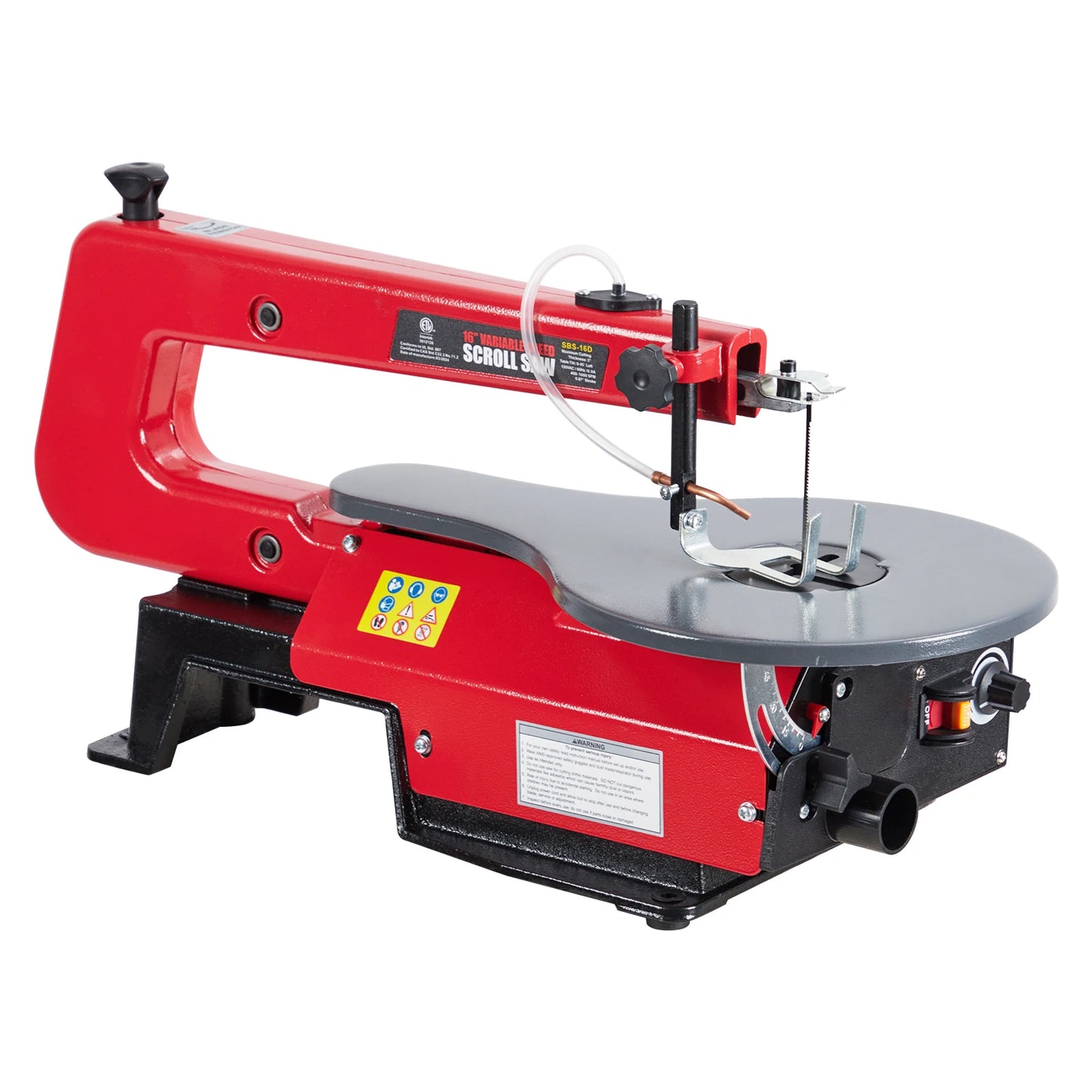 16-Inch Variable Speed Scroll Saw with Tilting Worktable (0-45°) LED Light & Dust Port Ideal for Woodworking Crafting