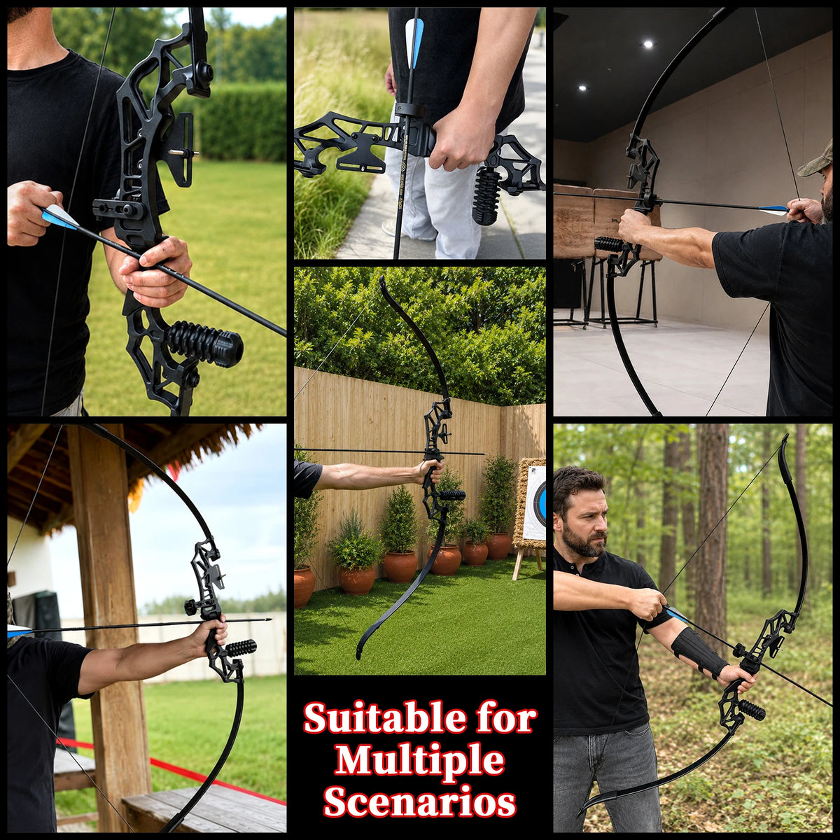Ambidextrous Aluminum Takedown Recurve Bow Set for Target Shooting