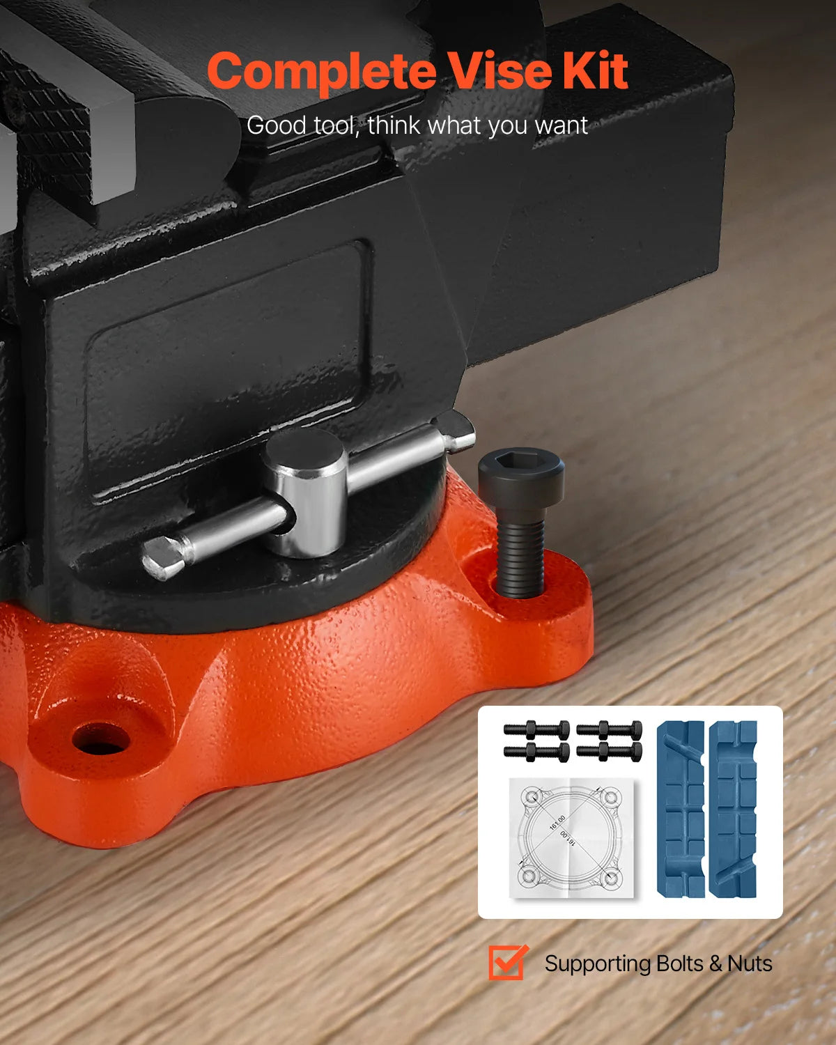 SucceBuy Multipurpose Bench Vise with Swivel Base and Anvil