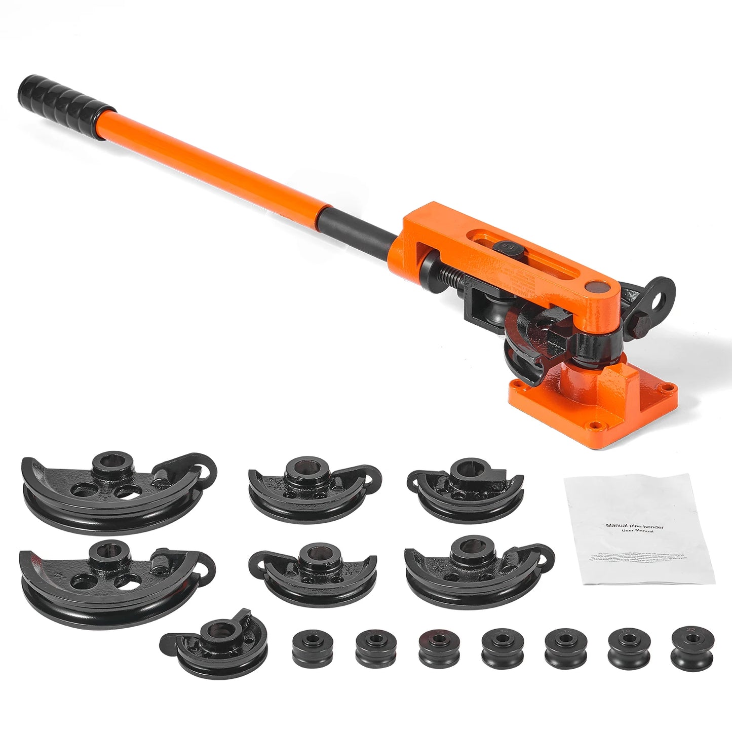 SucceBuy Manual Pipe Bender 7 Bending Dies Multifunction Steel Copper Tube Bending Machine Lever Type Heavy Tube Bender Tools