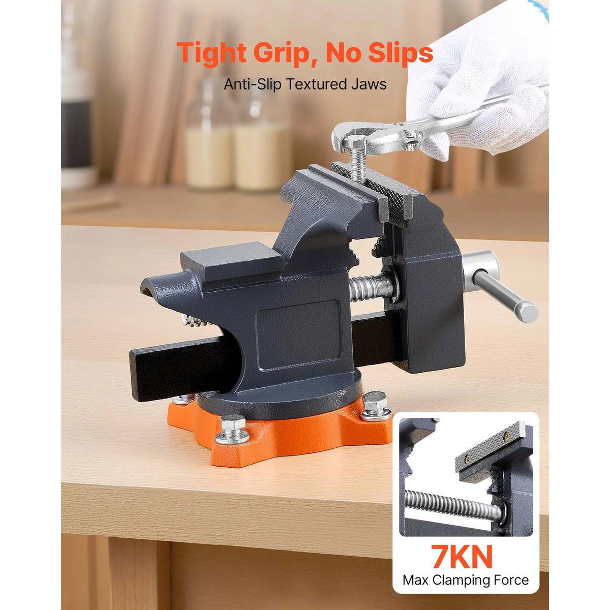 SucceBuy Swivel Bench Vise for Woodworking and Metalworking