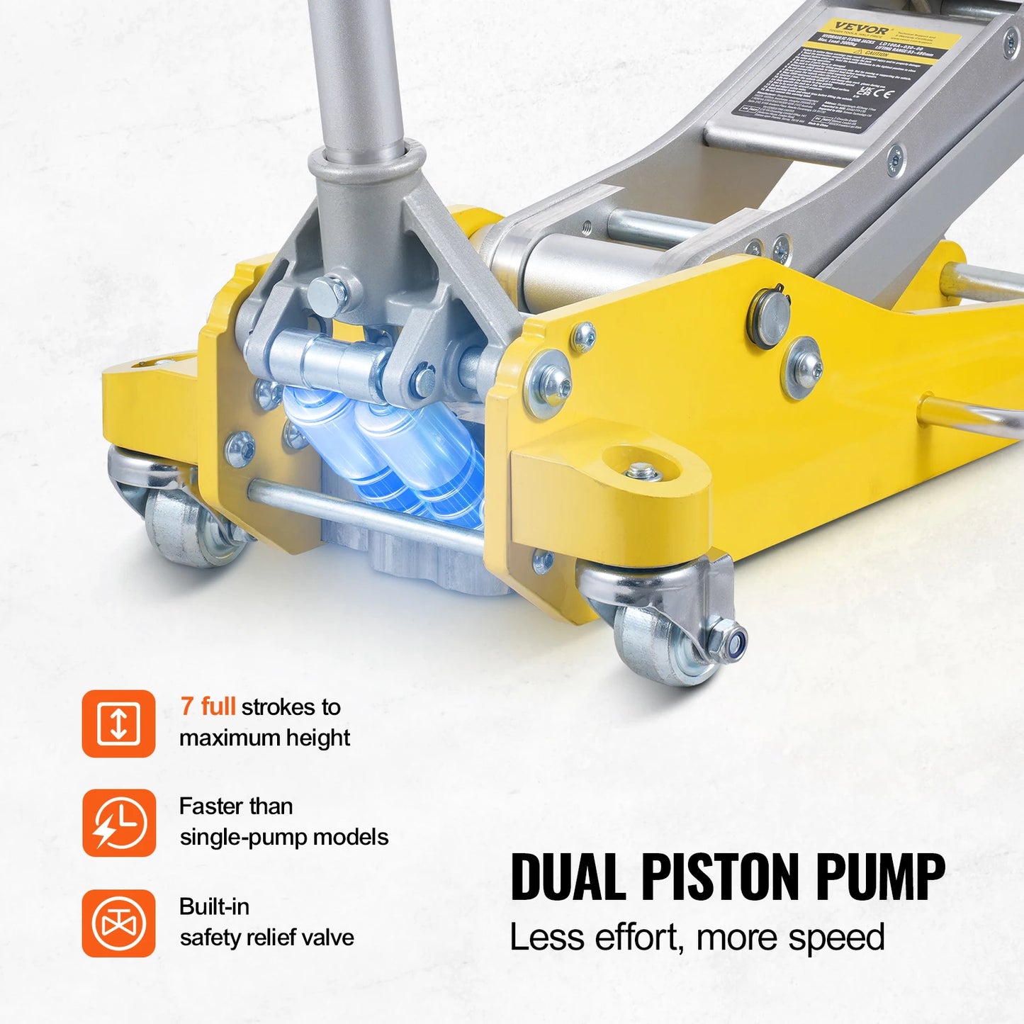 SucceBuy 3T/2T Floor Jack Aluminum Hydraulic Racing Jack Hydraulic Car Jack with Dual Piston Quick Lift Pump for Auto Repaire