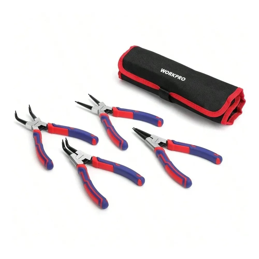 Piece Snap Ring Pliers Set Heavy Duty Inch InternalExternal Circlip Pliers Kit Tip Diameter 564StraightBent Jaw Steel Ring Remo