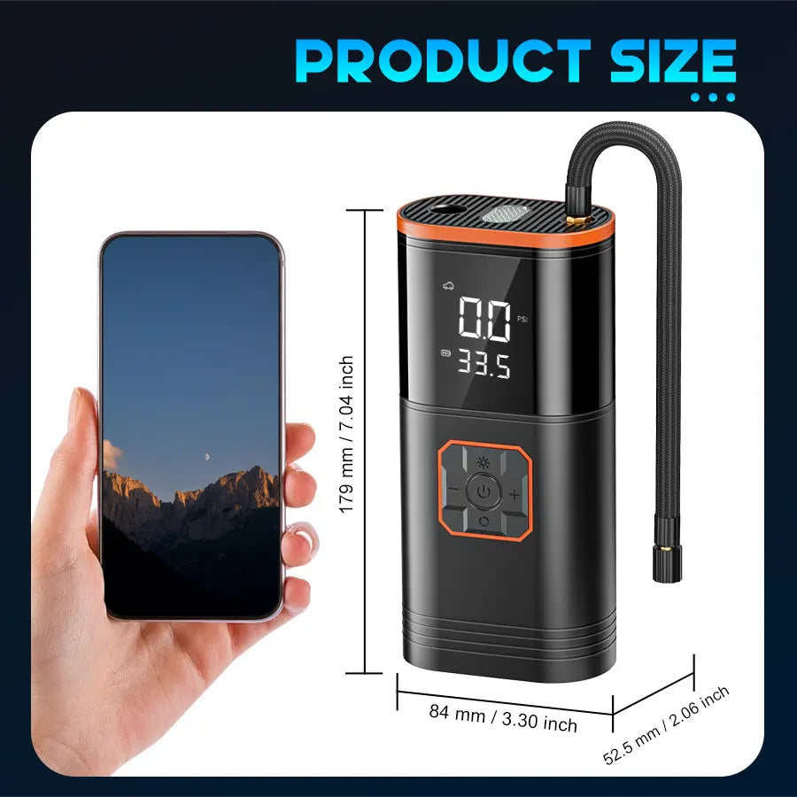 BELIBUY Portable Air Compressor 150 PSI Tyre Inflator Dual Cylinder