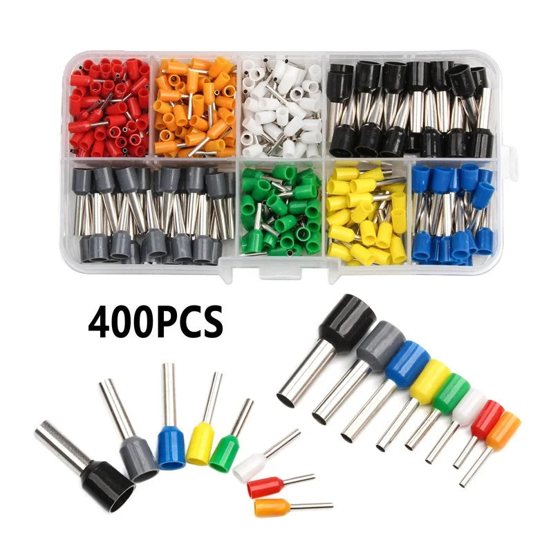 400-2120 Pcs Insulated Cord Pin End Terminal Bootlace Ferrules Kit Electrical Wire Copper Set VE Tubular Crimp Terminals Kit