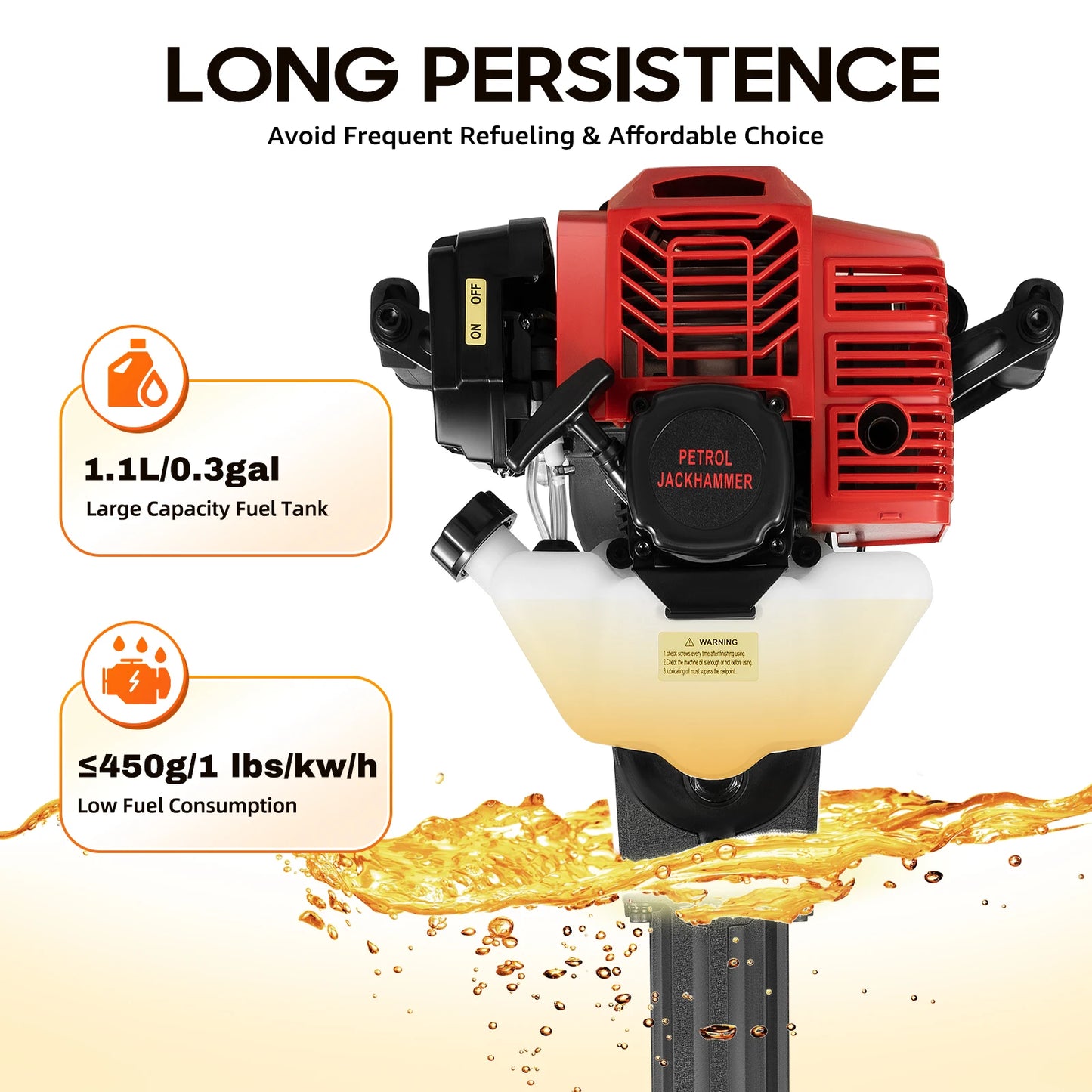 1900W Garden Tree Digger 52CC Petrol Tree Digger Shovel Root Cutting Transplant Garden Tool for Lawn Farm Tree Digging
