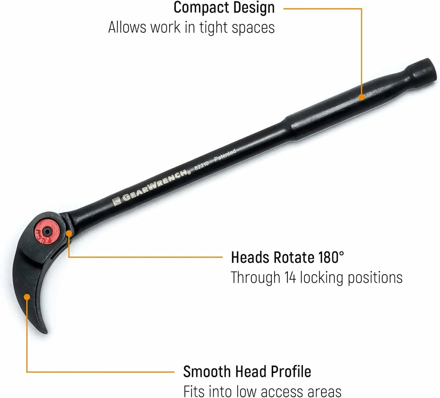 3-Piece Pry Bar Set with 8", 10", and 16" Sizes for Professional Use in Tight Spaces