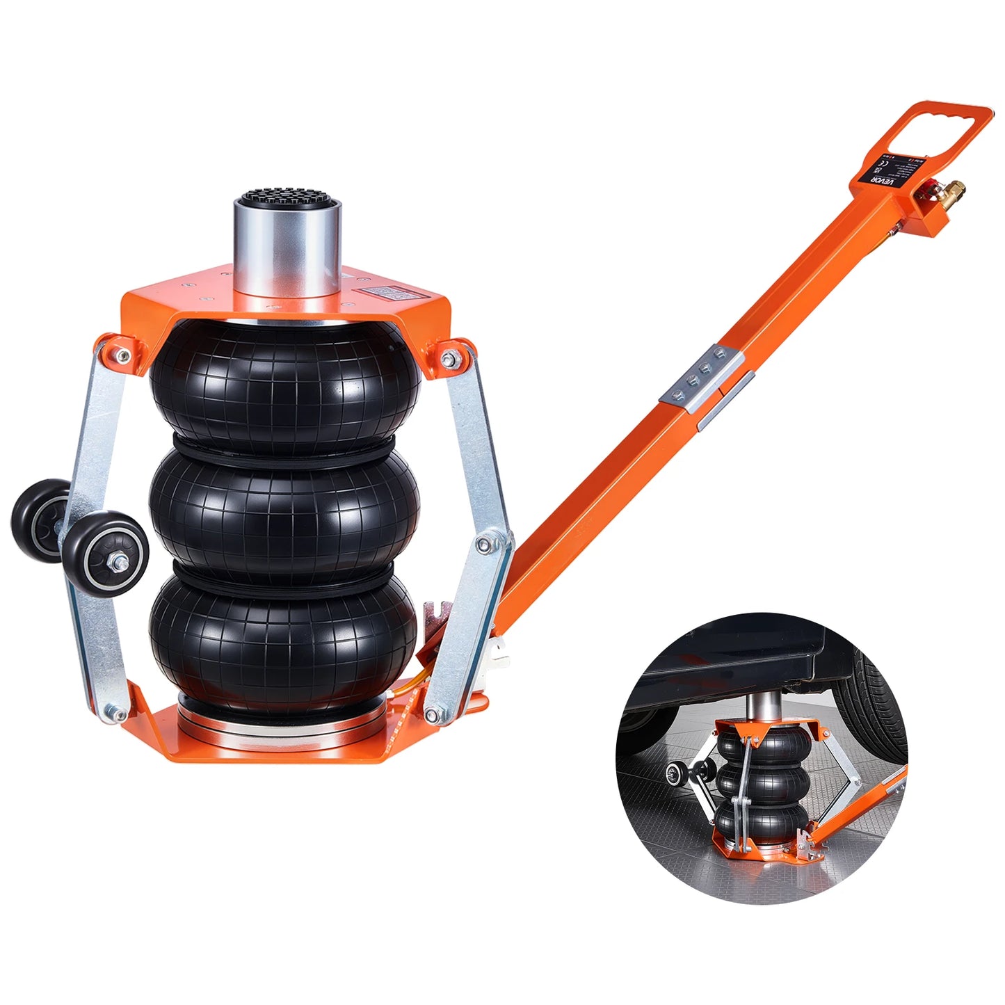 SucceBuy Air Jack 3T Triple Bag Air Jack Pneumatic Jack with Support Rod Heightened Column Adjustable Handle, for Car SUV Pickup