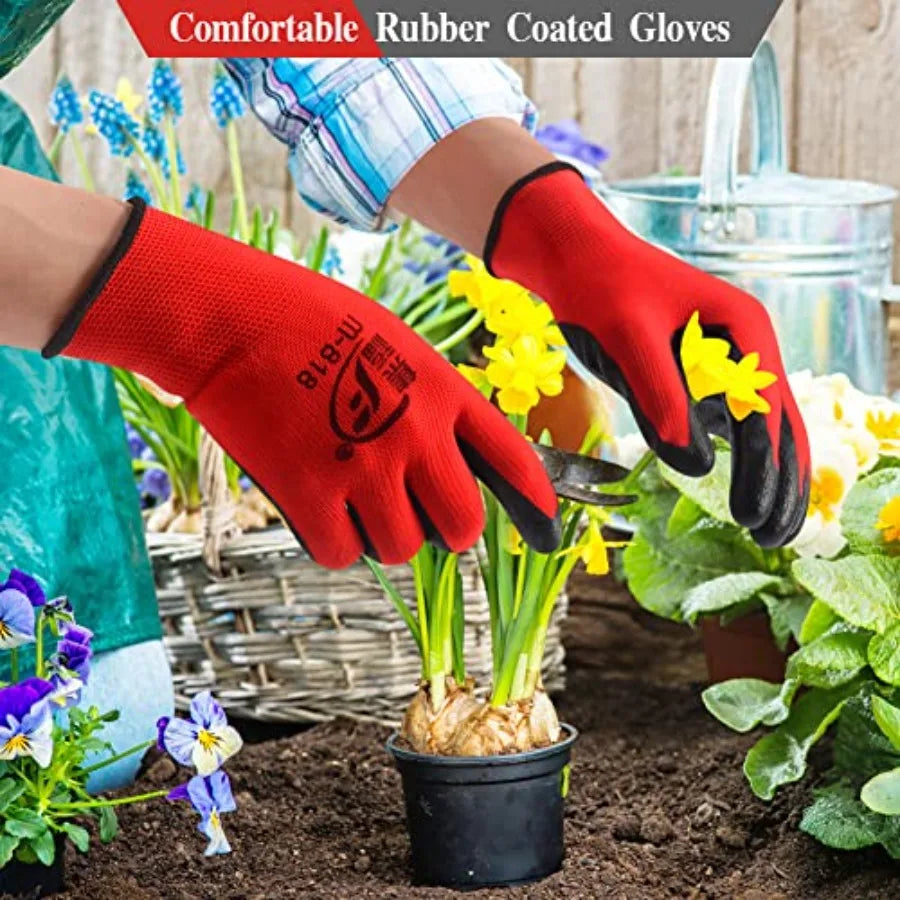 YOUKE OLA 90 Pair Gardening Gloves for Men Women Breathable Rubber Coated Garden Gloves Working Gloves for Gardening Constructi