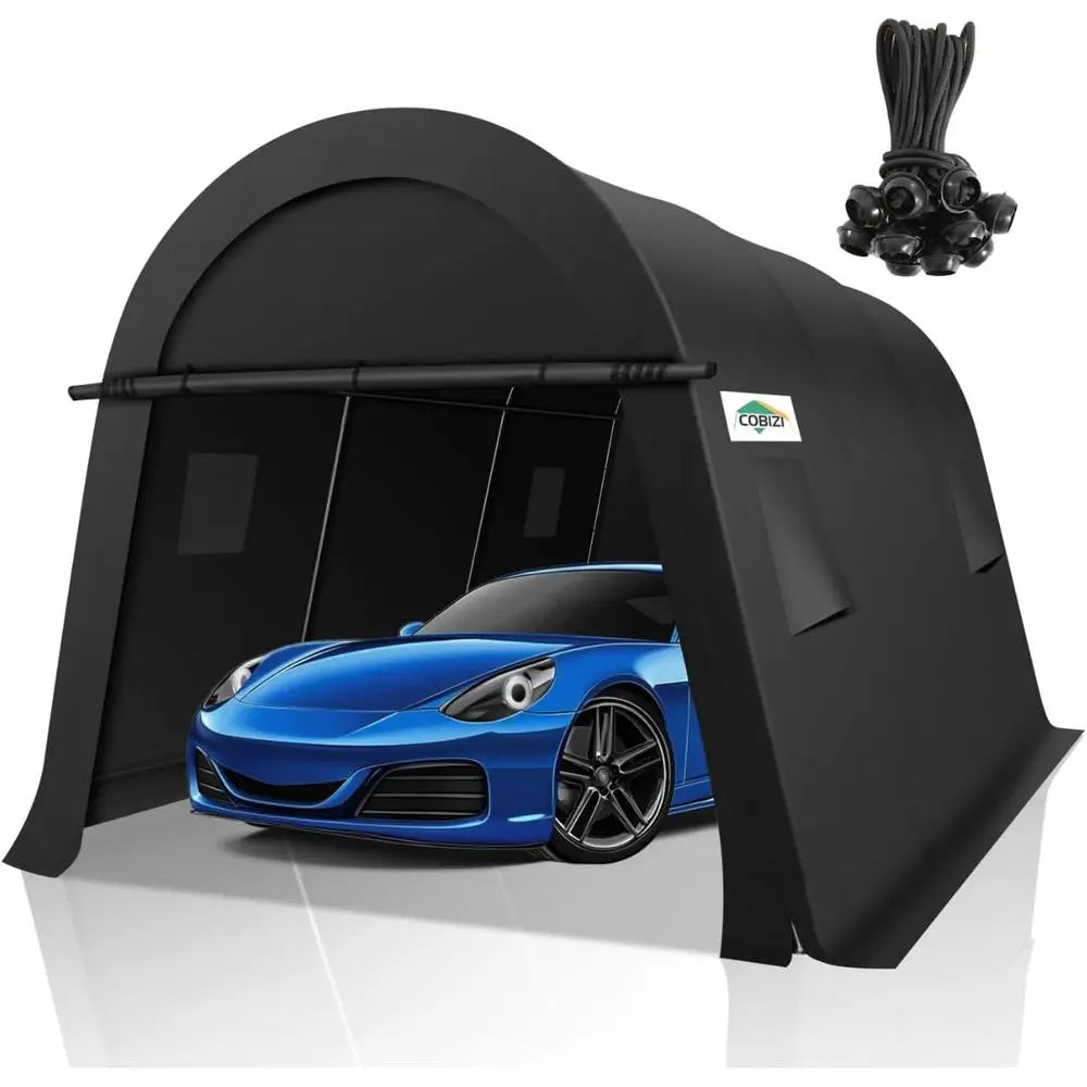10x15 Carport Heavy Duty Portable Garage Tent with Double Zippered Roll-up Do& Vents, Large Space Car Port Car Garage Waterproo