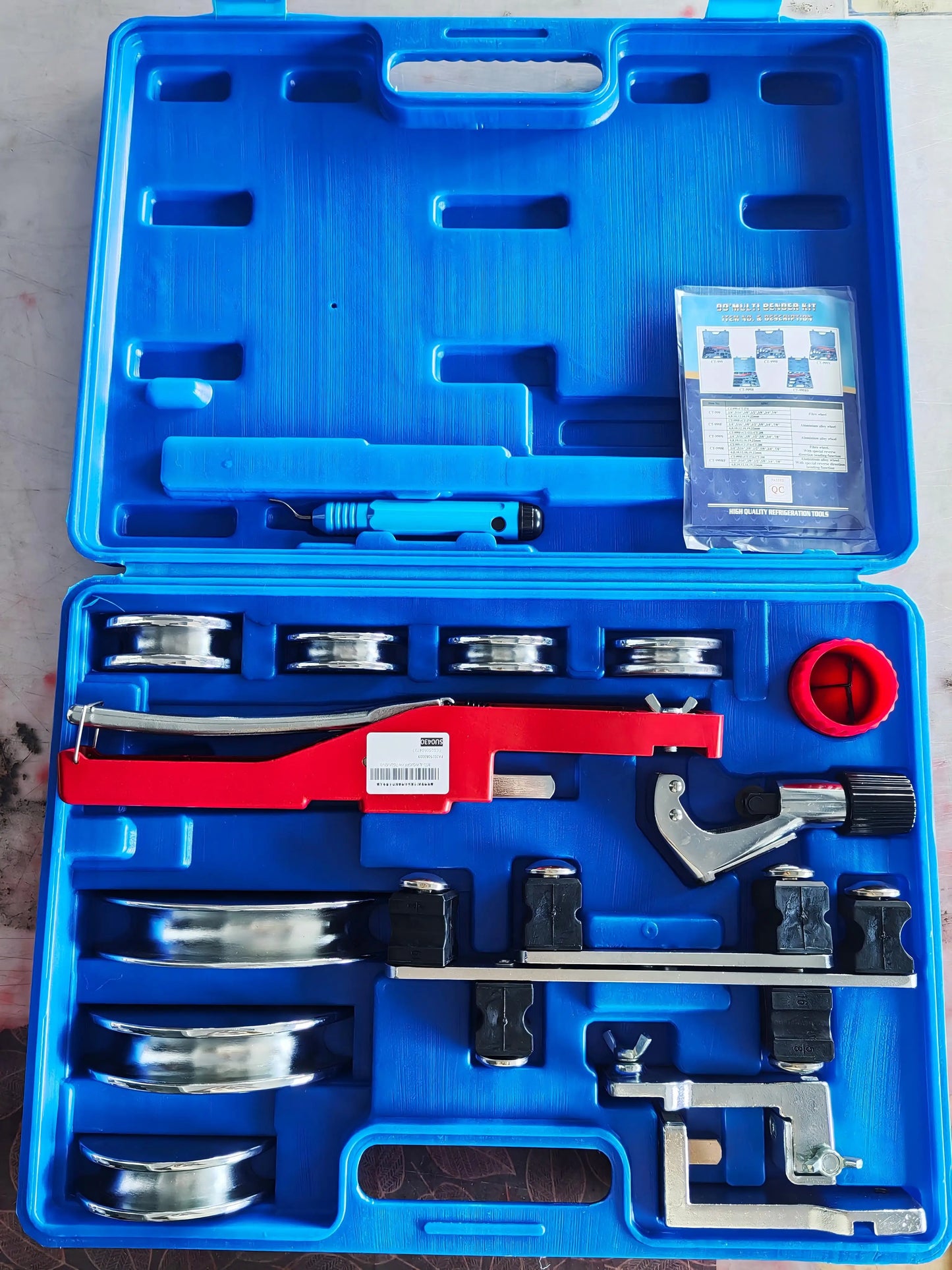 SIHAO Ratcheting Tube Bender 1/4"-7/8" OD, 90° Forward/Reverse Bending Tool with 7 Dies for Copper, Aluminum & Steel Pipes