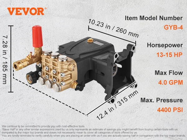 SucceBuy Horizontal Triplex Pressure Washer Pump Compatible With Simpson