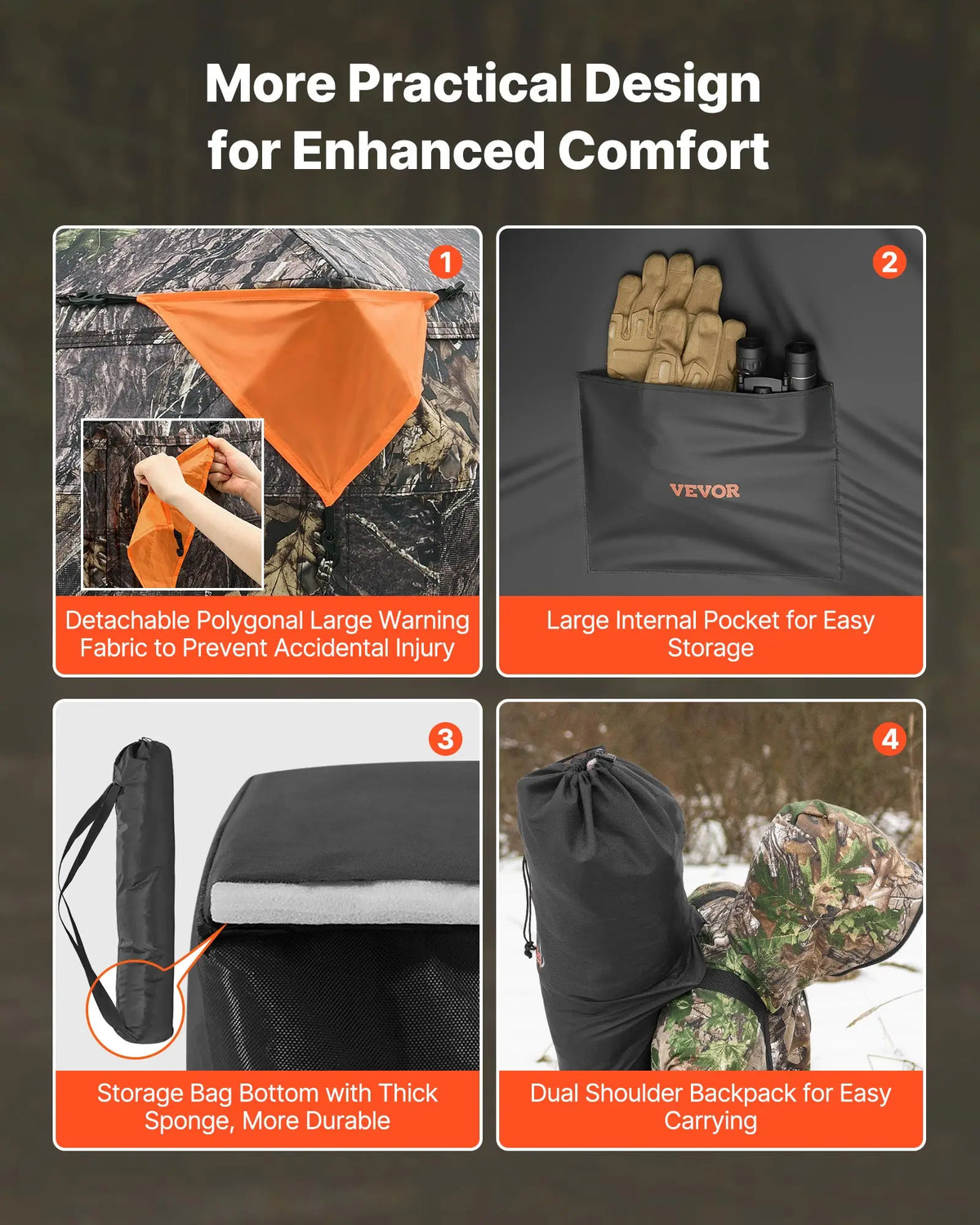 Portable See Through Hunting Blind With Multi Angle Viewing