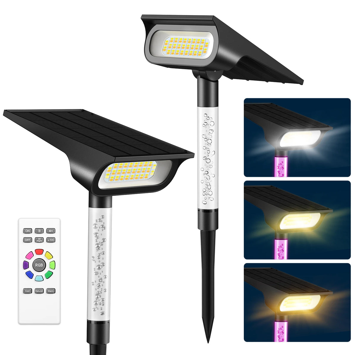Intelamp Solar Landscape Spotlights Outdoor Lights for Gardens and Pathways