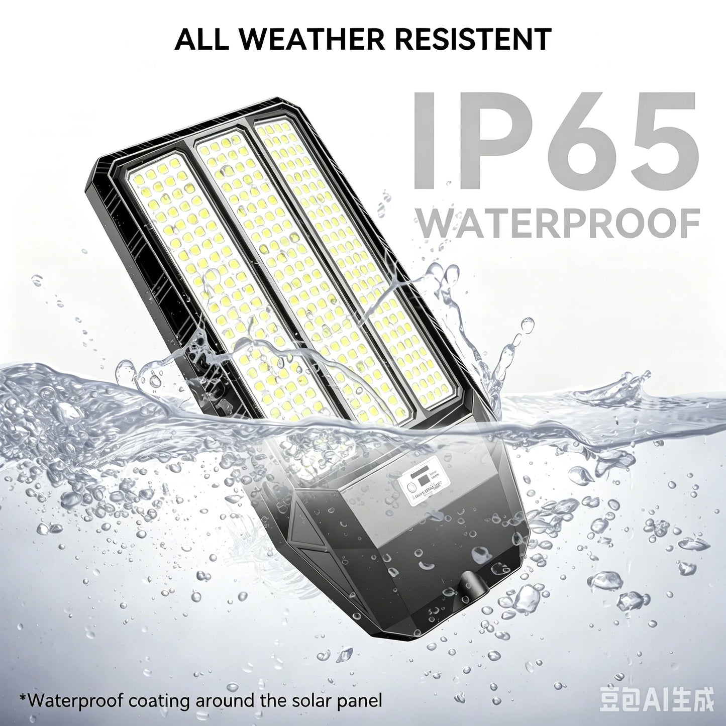 Solar Street Light Outdoor LED, Solar Powered Security Light with Motion Sensor and Remote Control, Wide Angle Illumination Dusk to Dawn Auto Lighting, IP66 Waterproof for Yard Driveway Garden
