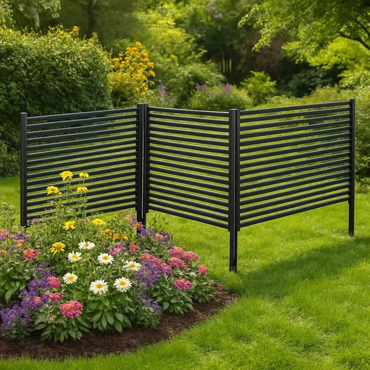 Expandable Powder Coated Metal Garden Fence for Outdoor Privacy