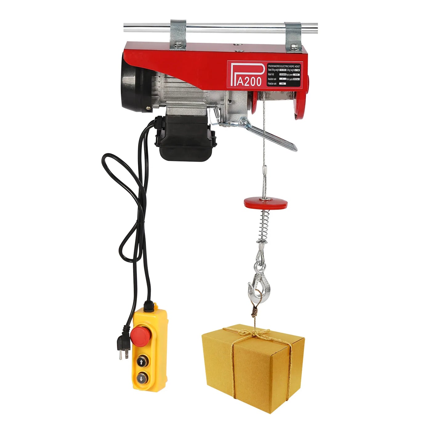 2-Ton (4400LBS) Electric Hoist Winch with Remote Control - 110V Engine Crane for Garage, Workshop Lifting