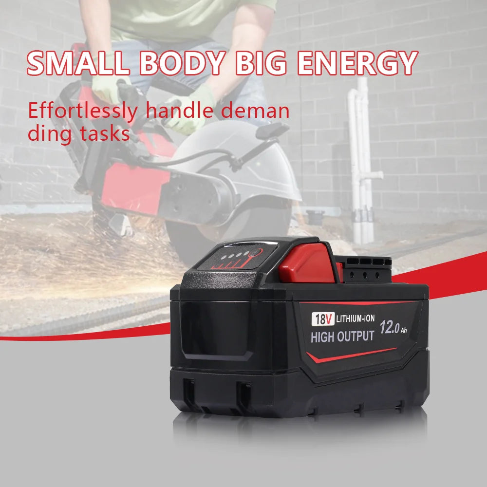 2-Pack 12000Ah High Capacity Replacement Battery for Milwaukee M18 18V Batteries Model 48-11-1890 48-11-1850