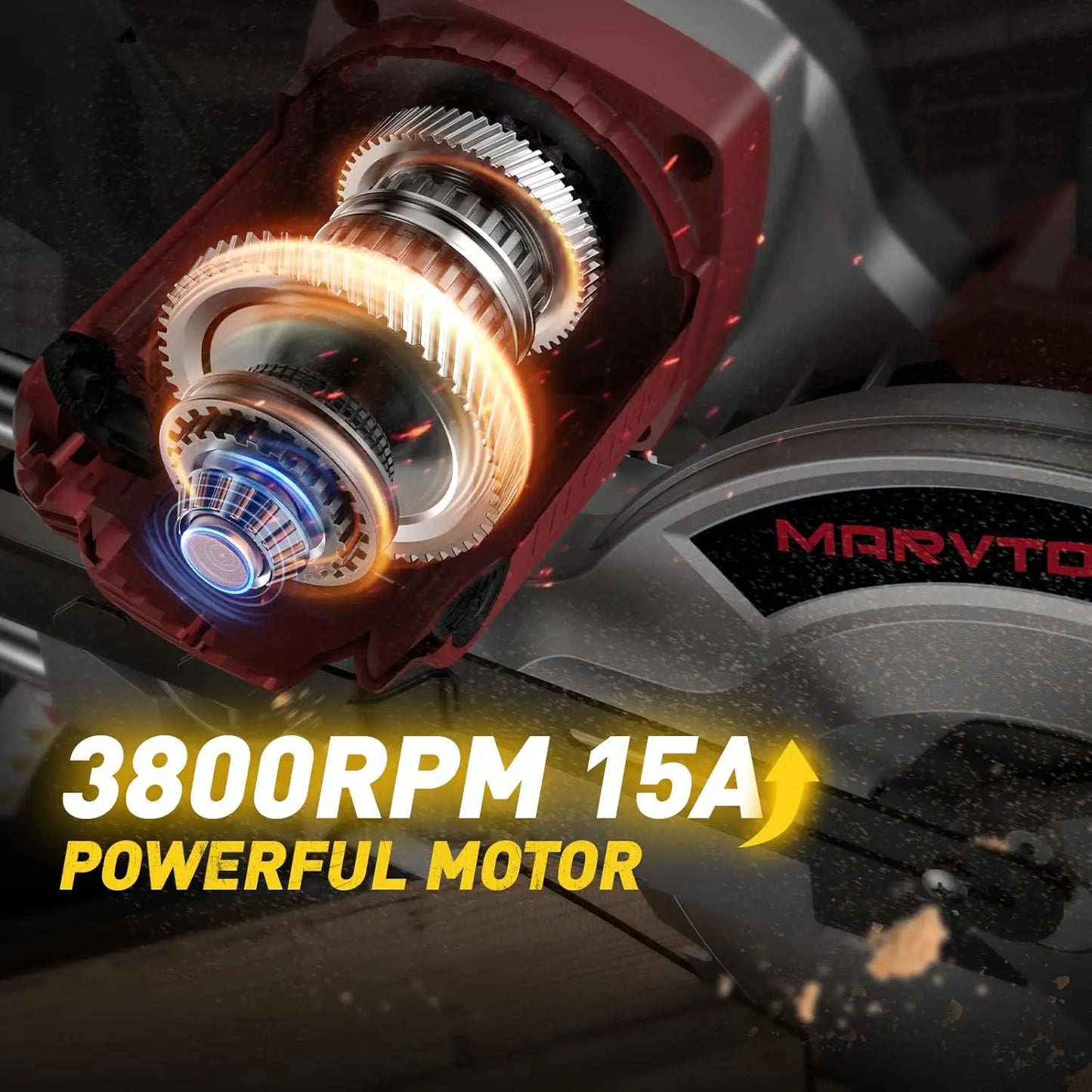 10/12 Inch Single/Dual-Bevel Sliding Compound Miter Saw, 5000/3800RPM, 0-45°, 15 Amp, 36T Blade Precision Cutting Power Saw