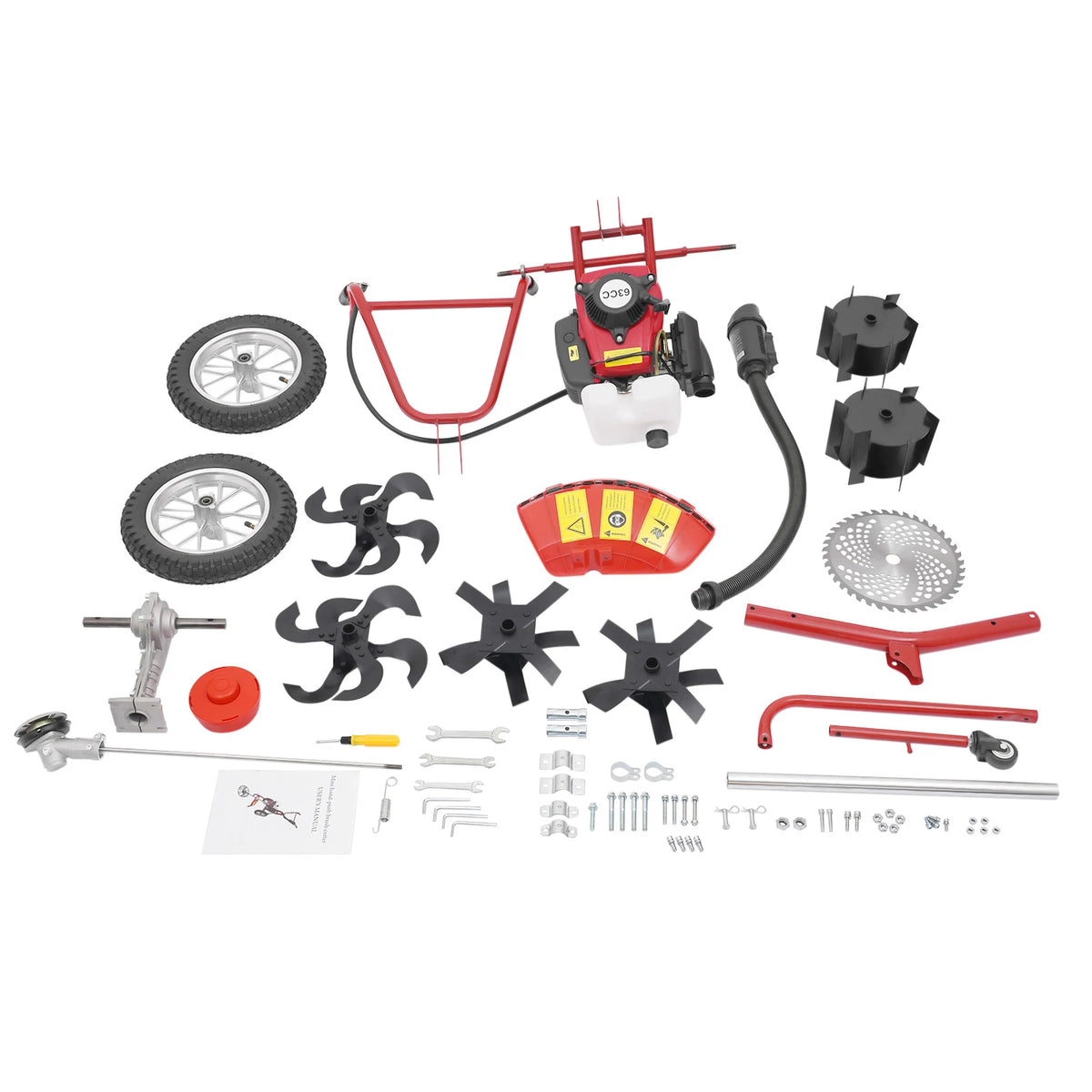 CNCEST Gasoline Garden Cultivator Tiller for Weeding and Soil Preparation