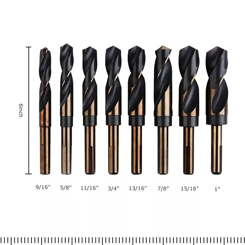 HSS Cobalt Silver And Deming Drill Bits Set Large Size 9/16inch To 1inch M2 High Speed Steel Multifunction Tool Accessories