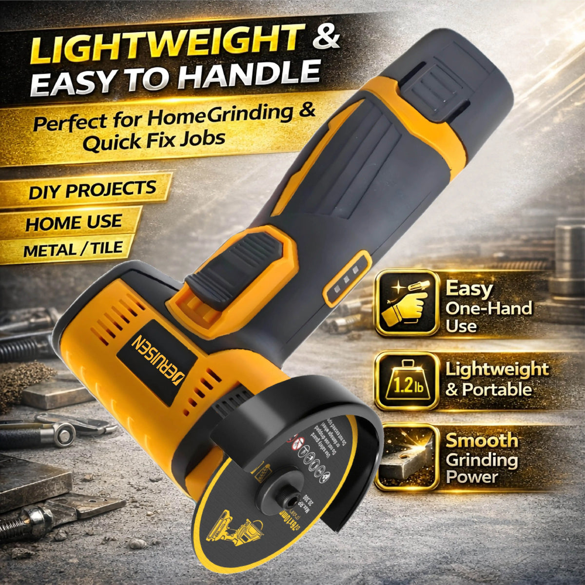 Cordless Mini Angle Grinder And Rotary Polishing Tool
