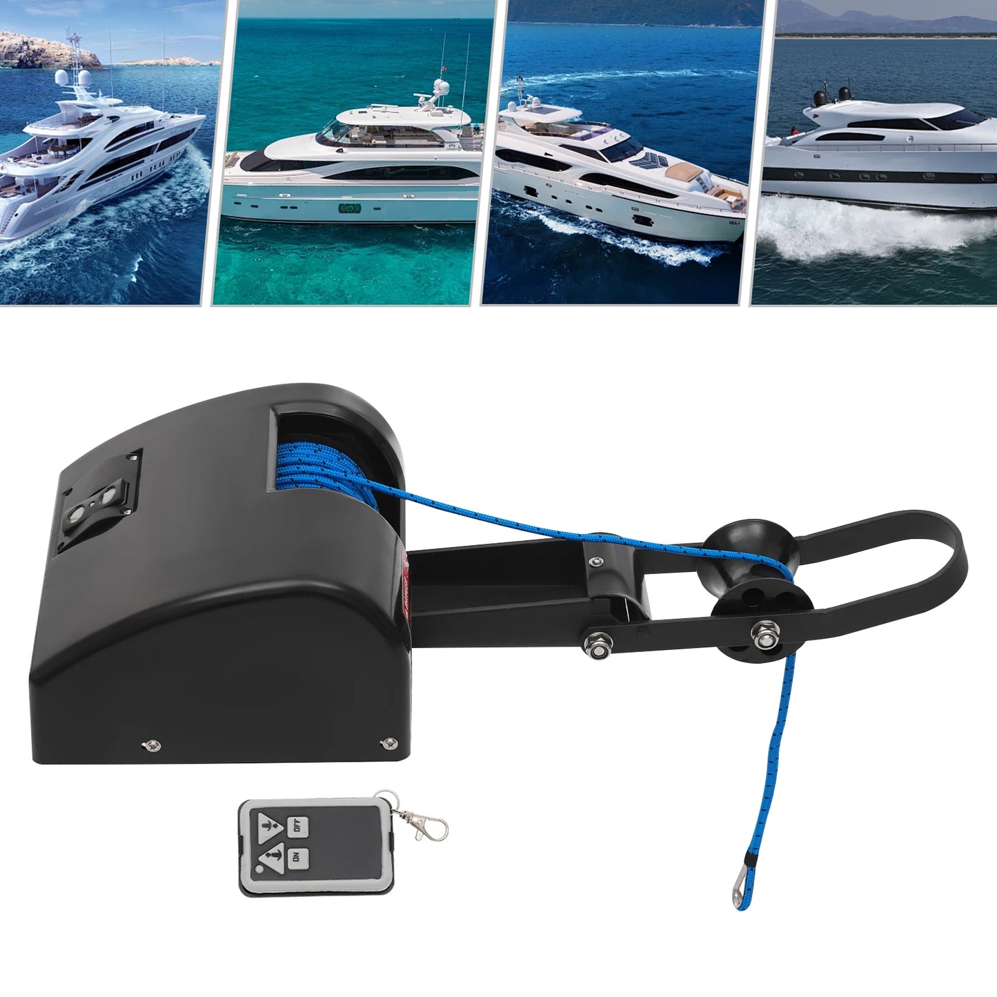 Electric Anchor Winch, 45lbs Capacity, 12V Motor, 100ft Rope, Easy Install