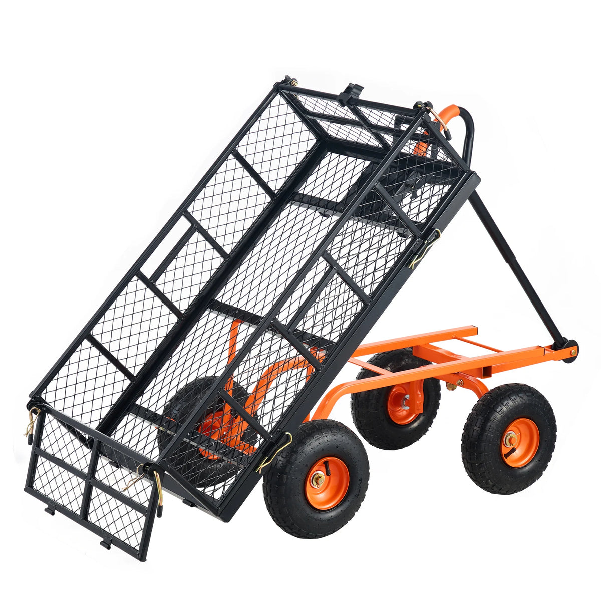 SucceBuy Heavy Duty Metal Garden Utility Dump Cart