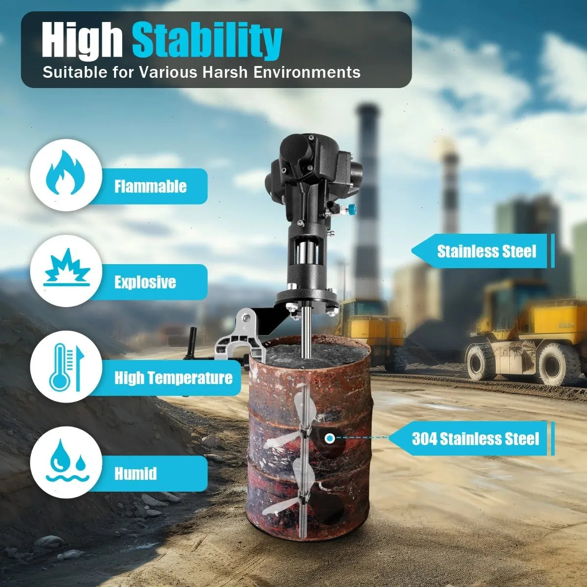 Pneumatic Industrial Cement Mixer With Variable Speed