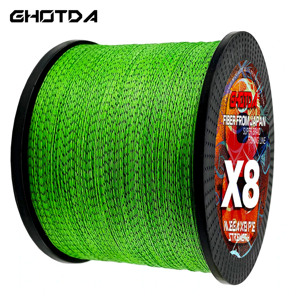 GHOTDA Braided Fishing Line Speckle PE Fishing Line 8 Strand Saltwater 18LB-78LB Fishing Wire Carp Multicolor Multifilament Line