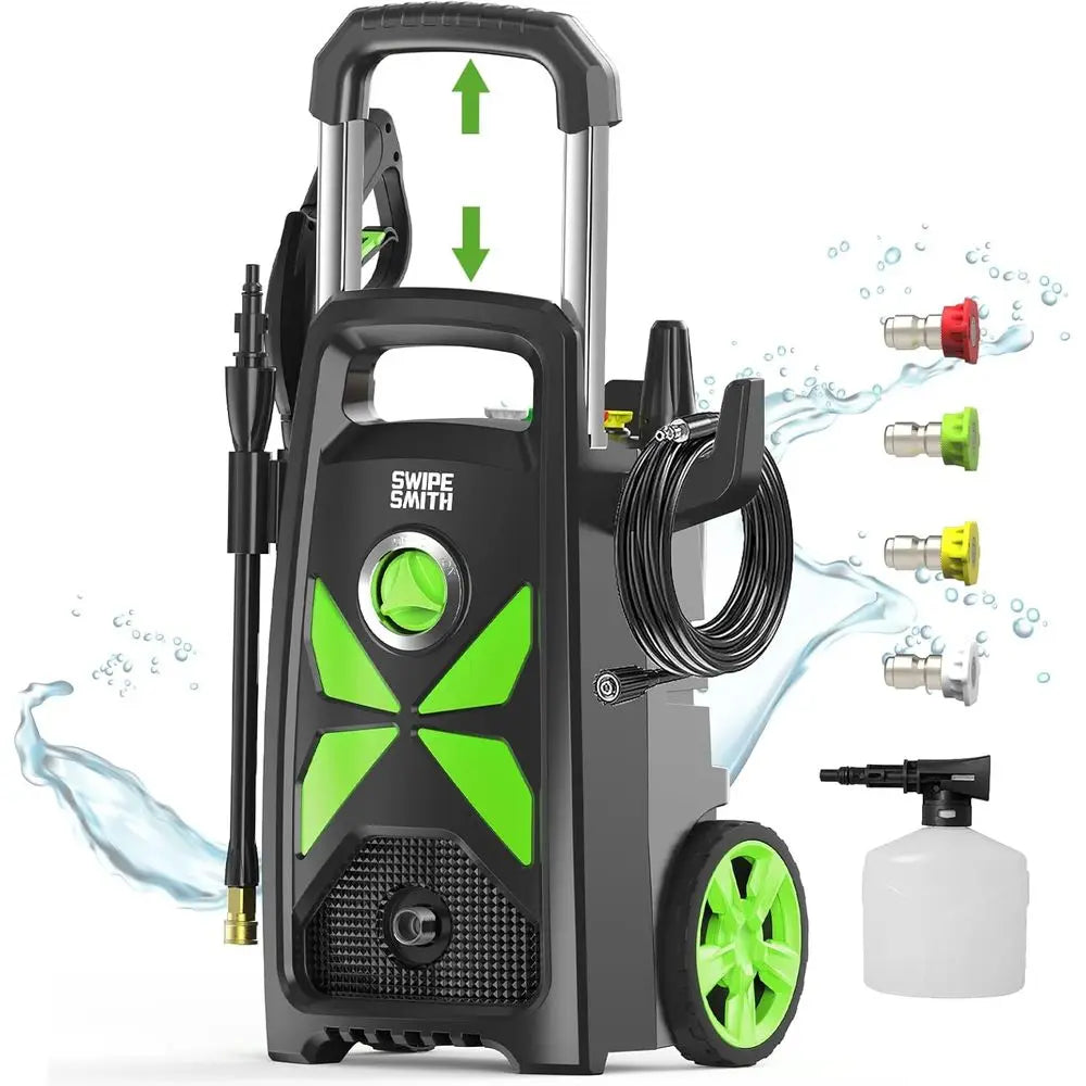 Electric Pressure Washer, 2800 Max PSI 2.4 GPM Power Washer with Telescopic Handle, Car Wash Machine with 4 Quick Connect Nozzle